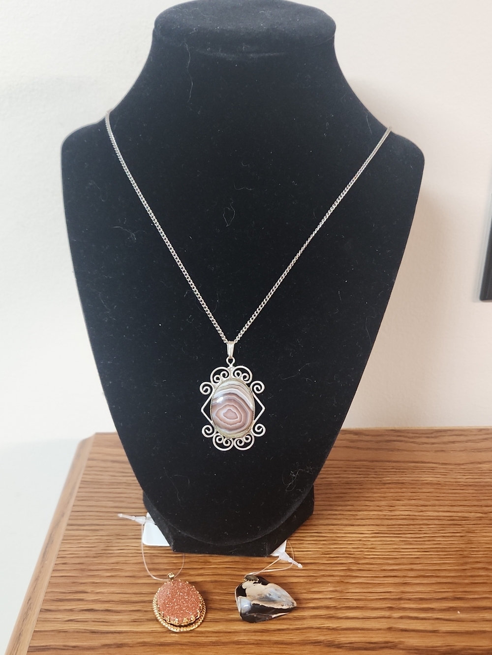 Agate, Sandstone, Petrified Wood Pendant